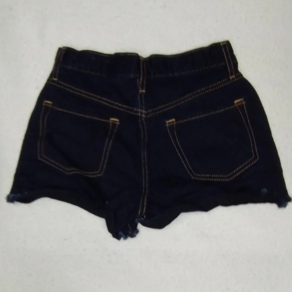 Old Navy Denim Shorts Dark Wash Frayed Hem Casual Girls Size‎ 10